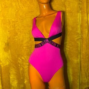 Pink Calvin Klein One Piece Swimsuit